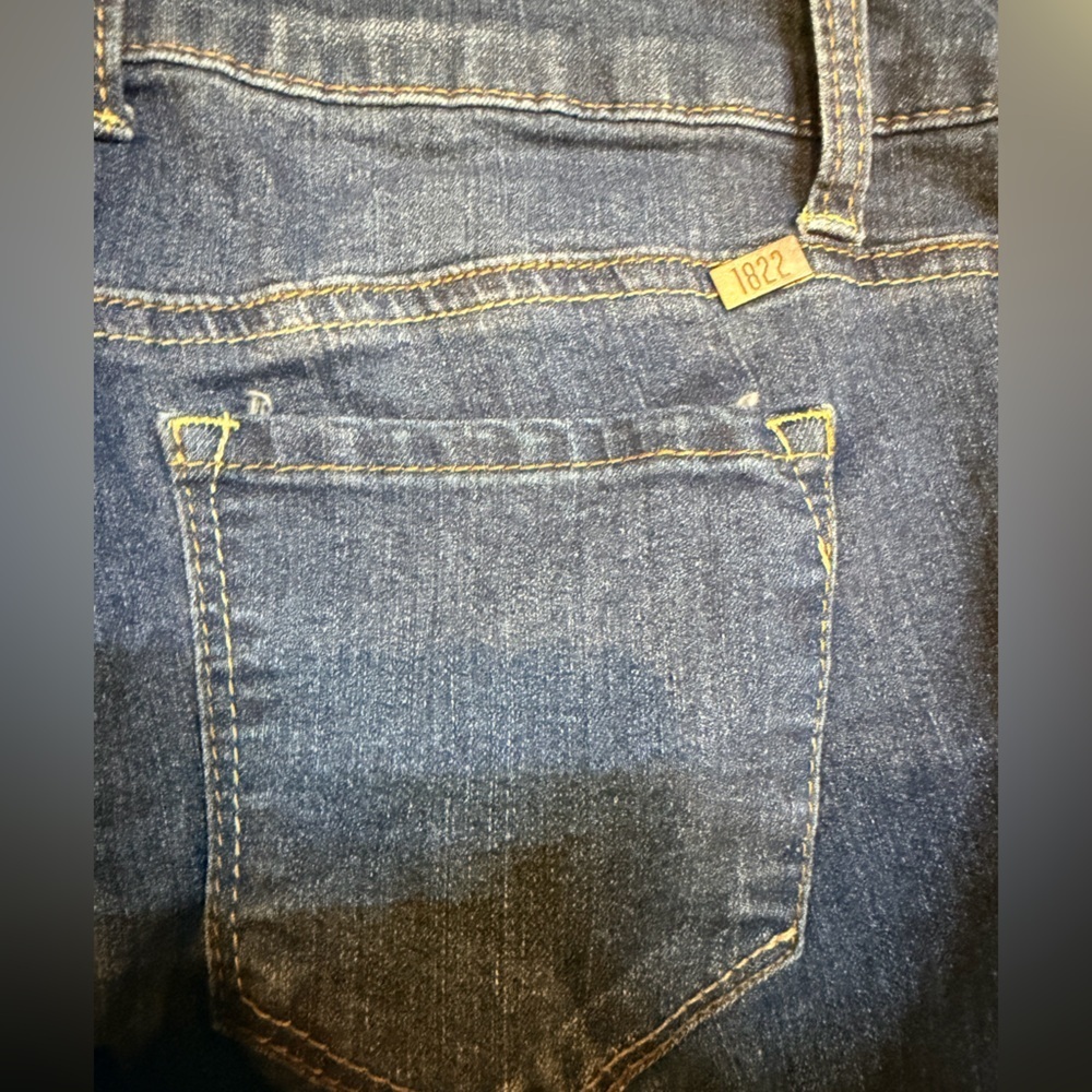 1822 Denim Blue Stretch Jeans Mid Rise Skinny Slim Leg Size 10P - Picture 9 of 12